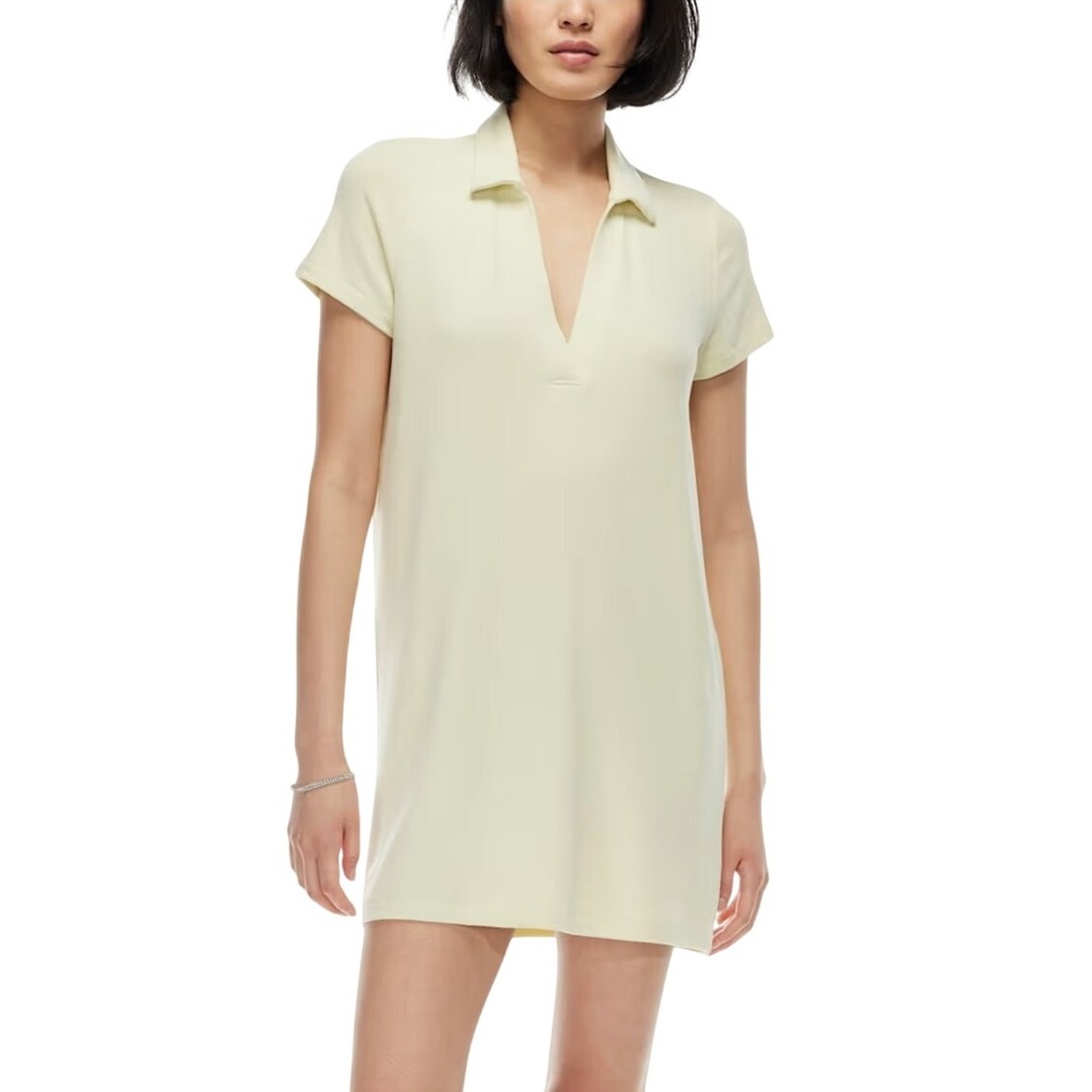 Aritzia Wilfred Free Reef Free Lounge Mini Dress Women M Green Short Sleeve Polo
